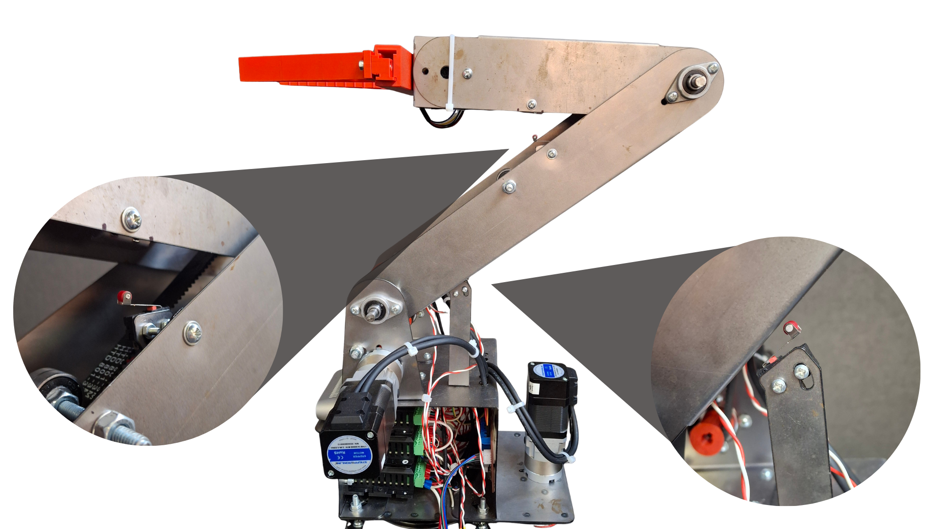 Final de carrera — articulación superior — base del manipulador